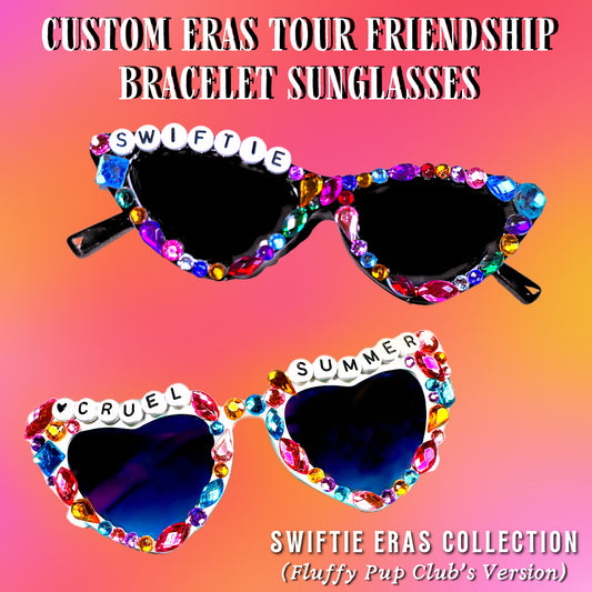 Custom Eras Tour Friendship Bracelet Dog Sunglasses