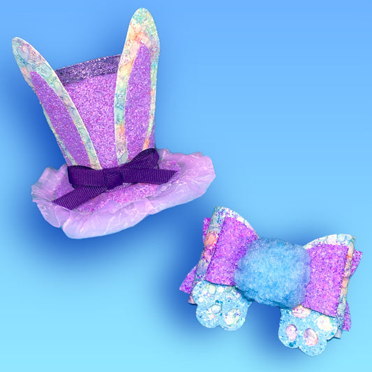 Hey Hop Stuff Easter BUNDLE - Dog Top Hat and Bow