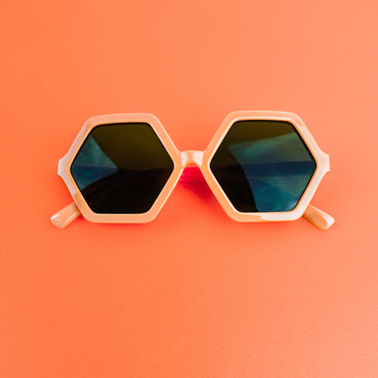 Hexagon Peach Sunglasses