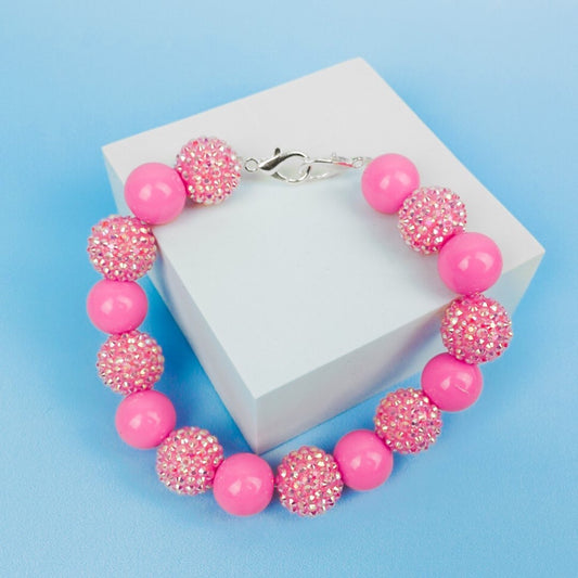 Dog Necklace | Pink Glitter Rhinestone Beads | Australia - Fluffy Pup Club