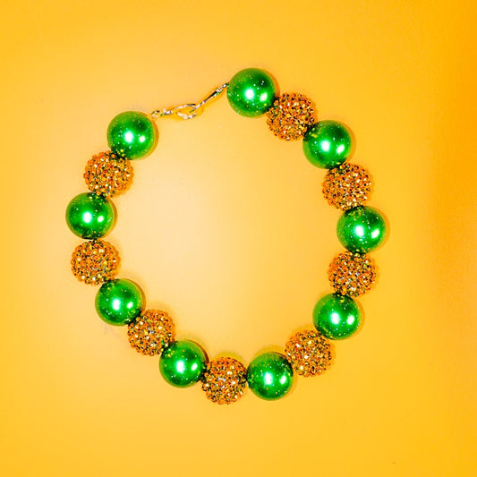 Gold and Green St Patrick’s Day Dog Necklace