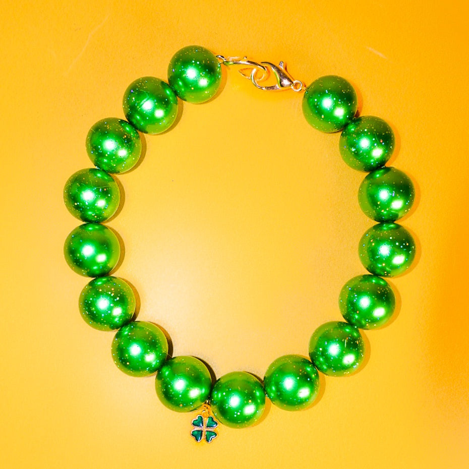 Lucky Green St Patrick’s Day Dog Necklace