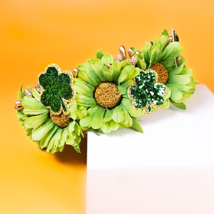 Luck of the Irish St Patrick’s Day Dog Flower Crown
